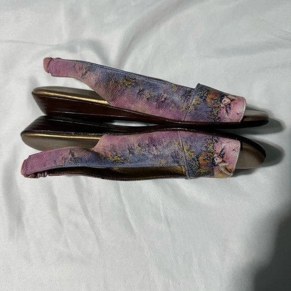 Icon Hand Painted  Slingback Open Toe Sandals 6M - Picture 3 of 14